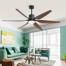GobekUsa 66" Nordic Industrial Ceiling Fan with LED Light and Remote Control