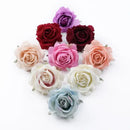 Velvet pastel and burgundy 6cm roses head wedding decor artificial flowers by Decorbites