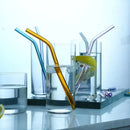 Colorful curved juice straws – kitchen heat resistant glass set by Decorbites