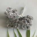 Pink silver & gold 6pcs dried flower mix glass vase living room decor by Decorbites