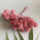 Pink silver & gold 6pcs dried flower mix glass vase living room decor by Decorbites