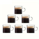 Modern 6pcs glass espresso cups kitchen coffee mugs with handles by Decorbites