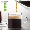 Modern 6pcs glass espresso cups kitchen coffee mugs with handles by Decorbites