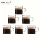 Modern 6pcs glass espresso cups kitchen coffee mugs with handles by Decorbites