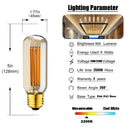 GobekUsa 6W 220V LED Tubular Filament Bulb Gold Tint Dimmable E26 E27 2200K