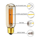 GobekUsa 6W 220V LED Tubular Filament Bulb Gold Tint Dimmable E26 E27 2200K