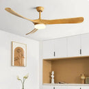 GobekUsa 70" Black Retro Fan Light with Solid Wood Blade, LED, DC Remote Control
