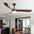 GobekUsa 70" Black Retro Fan Light with Solid Wood Blade, LED, DC Remote Control