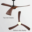 GobekUsa 70" Black Retro Fan Light with Solid Wood Blade, LED, DC Remote Control