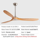 GobekUsa 70" Wood DC Ceiling Fan w/ Remote Control - Industrial Style Large Size Fan