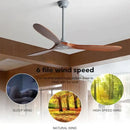 GobekUsa 70" Wood DC Ceiling Fan w/ Remote Control - Industrial Style Large Size Fan