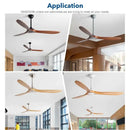 GobekUsa 70" Wood DC Ceiling Fan w/ Remote Control - Industrial Style Large Size Fan