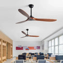 GobekUsa 70" Wood DC Ceiling Fan w/ Remote Control - Industrial Style Large Size Fan