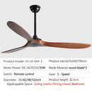 GobekUsa 70" Wood DC Ceiling Fan w/ Remote Control - Industrial Style Large Size Fan