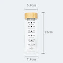 Modern glass water bottle with wood lid and tea filter kitchen accessory by Decorbites