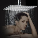 GobekUsa 8/16 Inch Chrome Shower Set with Rainfall Head, Ceiling Mount Mixer, Brass Faucet
