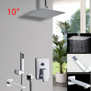 GobekUsa 8/16 Inch Chrome Shower Set with Rainfall Head, Ceiling Mount Mixer, Brass Faucet