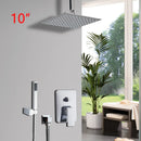 GobekUsa 8/16 Inch Chrome Shower Set with Rainfall Head, Ceiling Mount Mixer, Brass Faucet