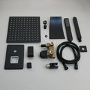 GobekUsa 8/16 Inch Matte Black LED Rainfall Shower Faucet Set