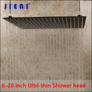 GobekUsa 8-20" Black Ultra-thin Rain Shower Head for Bathroom Square Rainfall Faucet