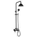 GobekUsa 8" Black Rain Shower Head Set with Hand Spray and Mixer Faucet