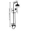 GobekUsa 8" Black Rain Shower Head Set with Hand Spray and Mixer Faucet