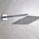GobekUsa 8" Brass Square LED Rainfall Shower Head with Wall Mount Arm Pipe