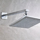GobekUsa 8" Brass Square LED Rainfall Shower Head with Wall Mount Arm Pipe
