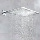 GobekUsa 8" Brass Square LED Rainfall Shower Head with Wall Mount Arm Pipe