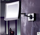 GobekUsa 8 inch Brass LED Magnifying Wall Mirror for Makeup and Dressing, 3X Magnification