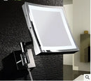 GobekUsa 8 inch Brass LED Magnifying Wall Mirror for Makeup and Dressing, 3X Magnification