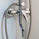 GobekUsa 8-inch Chrome Bathroom Rainfall Shower Set with Adjustable Height and Handheld Faucet