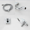 GobekUsa 8-inch Chrome Bathroom Rainfall Shower Set with Adjustable Height and Handheld Faucet
