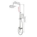 GobekUsa 8-inch Chrome Bathroom Rainfall Shower Set with Adjustable Height and Handheld Faucet