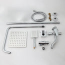 GobekUsa 8-inch Chrome Bathroom Rainfall Shower Set with Adjustable Height and Handheld Faucet