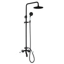 GobekUsa 8 Inch Matte Black Shower Faucet Set with Hand Spray and Rainfall Head