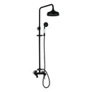 GobekUsa 8 Inch Matte Black Shower Faucet Set with Hand Spray and Rainfall Head