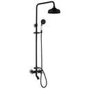 GobekUsa 8 Inch Matte Black Shower Faucet Set with Hand Spray and Rainfall Head