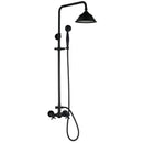 GobekUsa 8 Inch Matte Black Shower Faucet Set with Hand Spray and Rainfall Head