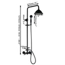 GobekUsa 8 Inch Matte Black Shower Faucet Set with Hand Spray and Rainfall Head