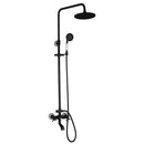 GobekUsa 8 Inch Matte Black Shower Faucet Set with Hand Spray and Rainfall Head