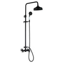 GobekUsa 8 Inch Matte Black Shower Faucet Set with Hand Spray and Rainfall Head