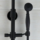 GobekUsa 8 Inch Matte Black Shower Faucet Set with Hand Spray and Rainfall Head