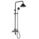 GobekUsa 8 Inch Matte Black Shower Faucet Set with Hand Spray and Rainfall Head