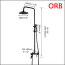 GobekUsa 8 Inch Matte Black Shower Faucet Set with Hand Spray and Rainfall Head