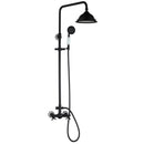 GobekUsa 8 Inch Matte Black Shower Faucet Set with Hand Spray and Rainfall Head