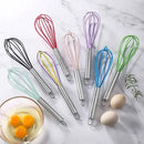 Colorful stainless steel silicone whisk mixer kitchen baking tool by Decorbites