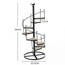 GobekUsa 8-Layer Stair Shape Iron Plant Stand with Wood Plate