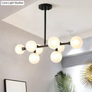 GobekUsa 8-Light Black Nordic Globe Island Pendant for Restaurants