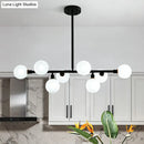 GobekUsa 8-Light Black Nordic Globe Island Pendant for Restaurants